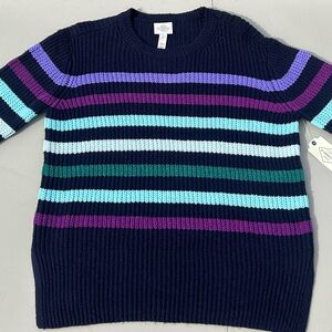 St. John's Bay Multicolor Striped Crewneck Sweater